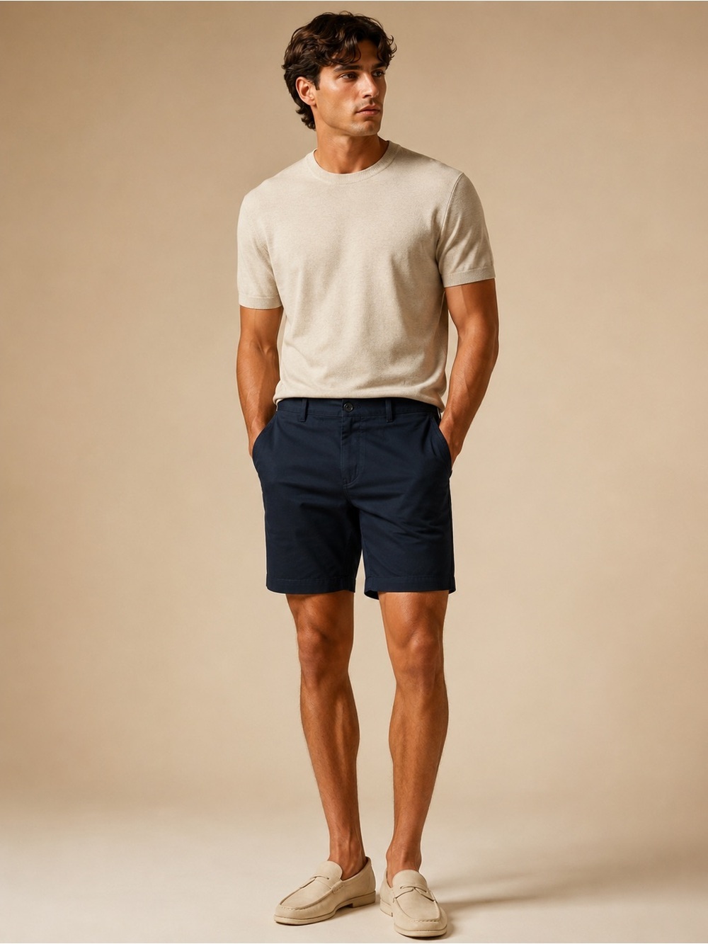 Nike Men's Navy Flat-Front Chino Shorts